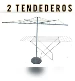 2 Tendederos / Base De Hormigón / Balconero De 10 Varillas