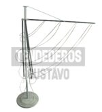Tendedero Calesita Plegable Con Base de Hormigón - Imagen 2